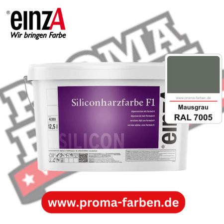 einzA Siliconharzfarbe F1 kaufen bei Proma Farben RAL 7005 Mausgrau