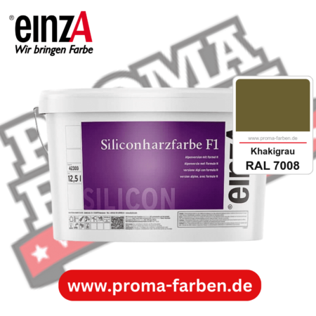 einzA Siliconharzfarbe F1 kaufen bei Proma Farben RAL 7008 Khakigrau