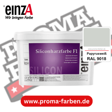 einzA Siliconharzfarbe F1 kaufen bei Proma Farben RAL 9018 Papyrusweiß
