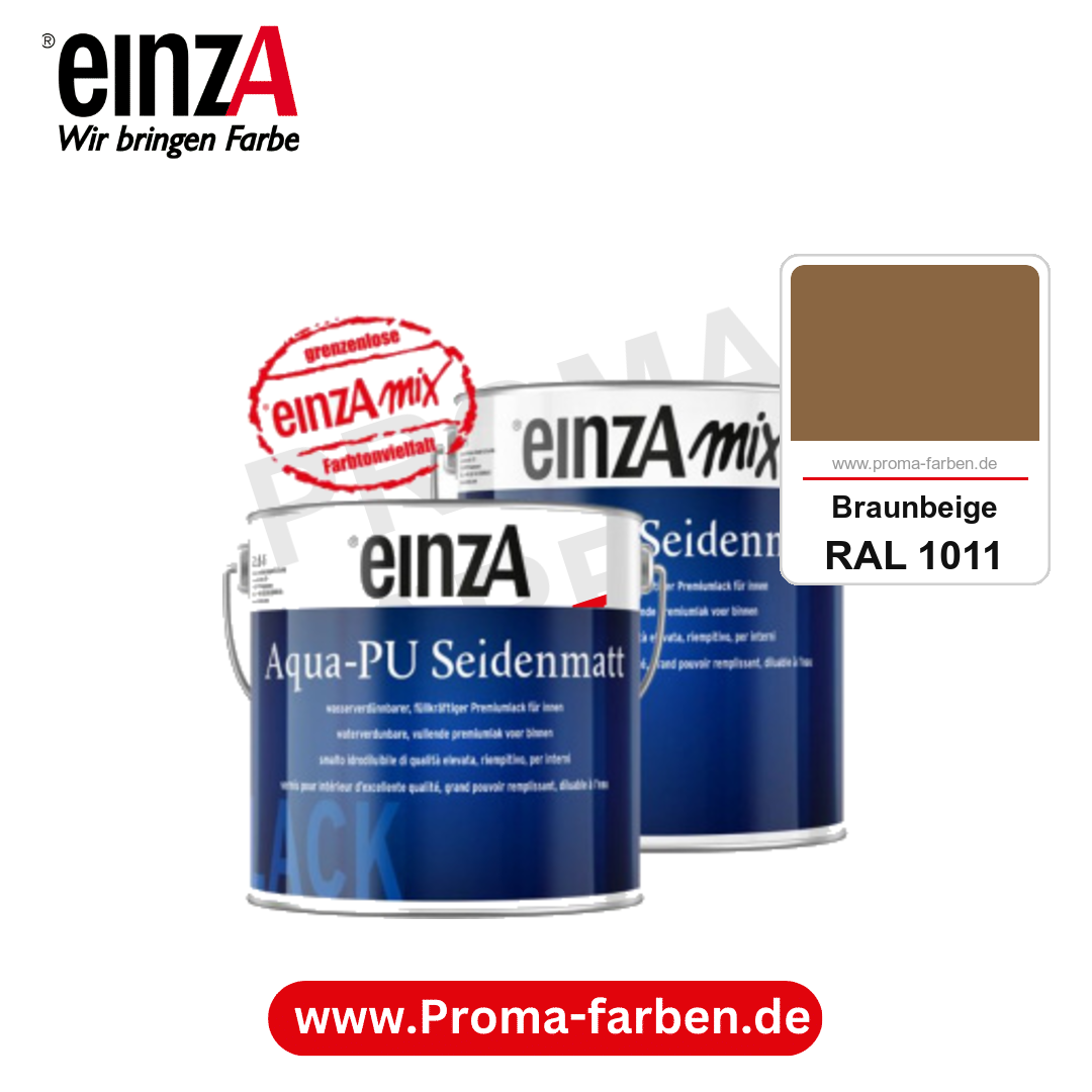 einzA Aqua-PU seidenmatt kaufen bei Proma Farben RAL 1011 Braunbeige
