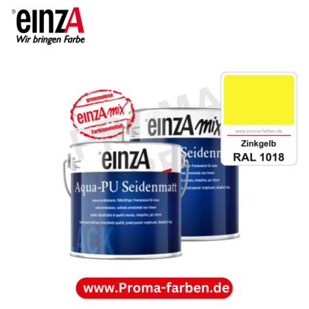 einzA Aqua-PU seidenmatt kaufen bei Proma Farben RAL 1018 Zinkgelb