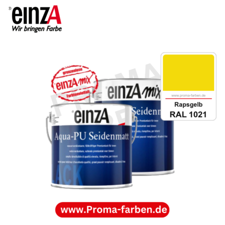 einzA Aqua-PU seidenmatt kaufen bei Proma Farben RAL 1021 Rapsgelb