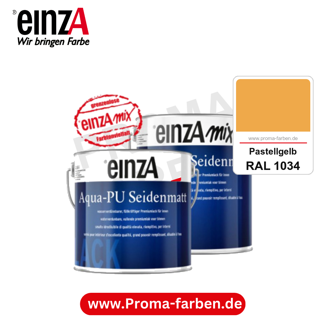 einzA Aqua-PU seidenmatt kaufen bei Proma Farben RAL 1034 Pastellgelb