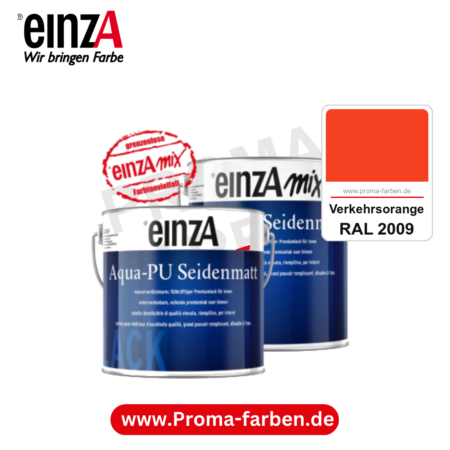 einzA Aqua-PU seidenmatt kaufen bei Proma Farben RAL 2009 Verkehrsorange
