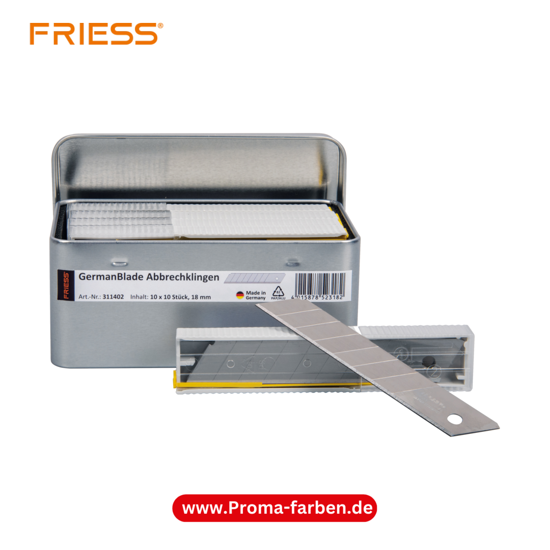 Friess Techno GermanBlade Abbrechklinge 18 mm, mit Spezialschliff kaufen bei Proma Farben