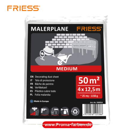 Friess Techno Malerplane LDPE, 25 my, 4 x 12,5 m kaufen bei Proma Farben