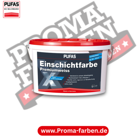 Pufas Einschichtfarbe Premiumweiss kaufen bei Proma Farben