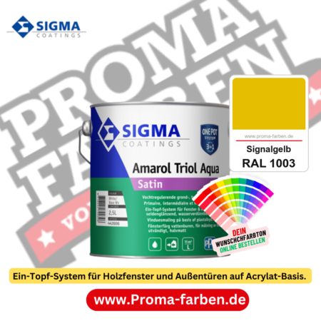 SIGMA Amarol Triol Aqua Satin kaufen bei Proma Farben RAL 1003 Signalgelb