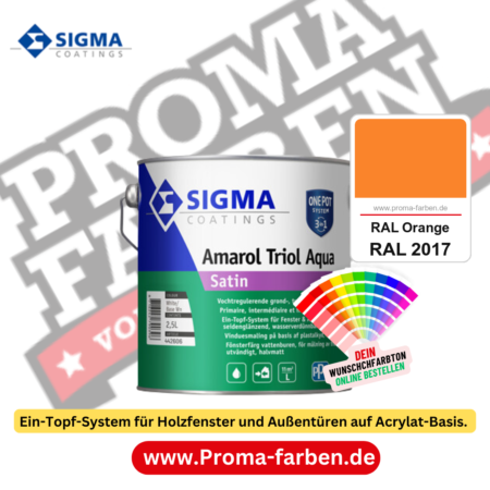 SIGMA Amarol Triol Aqua Satin kaufen bei Proma Farben RAL 2017 RAL Orange