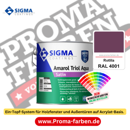 SIGMA Amarol Triol Aqua Satin kaufen bei Proma Farben RAL 4001 Rotlila