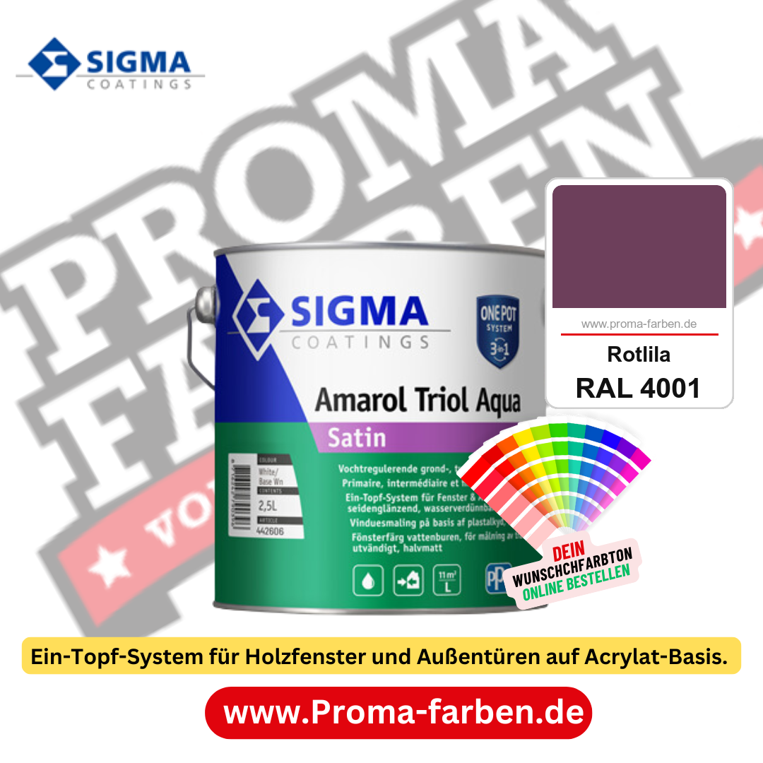 SIGMA Amarol Triol Aqua Satin kaufen bei Proma Farben RAL 4001 Rotlila