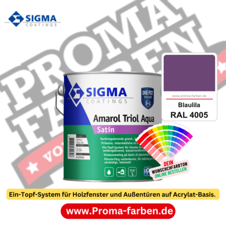 SIGMA Amarol Triol Aqua Satin kaufen bei Proma Farben RAL 4005 Blaulila