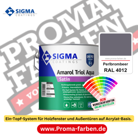 SIGMA Amarol Triol Aqua Satin kaufen bei Proma Farben RAL 4012 Perlbrombeer