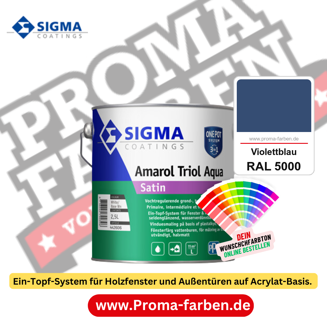 SIGMA Amarol Triol Aqua Satin kaufen bei Proma Farben RAL 5000 Violettblau