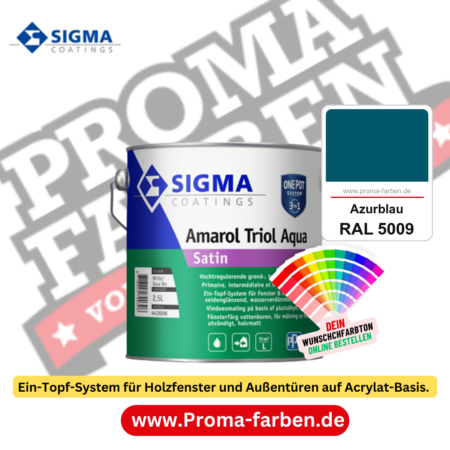 SIGMA Amarol Triol Aqua Satin kaufen bei Proma Farben RAL 5009 Azurblau