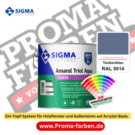 SIGMA Amarol Triol Aqua Satin kaufen bei Proma Farben RAL 5014 Taubenblau