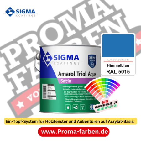 SIGMA Amarol Triol Aqua Satin kaufen bei Proma Farben RAL 5015 Himmelblau