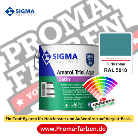 SIGMA Amarol Triol Aqua Satin kaufen bei Proma Farben RAL 5018 Türkisblau