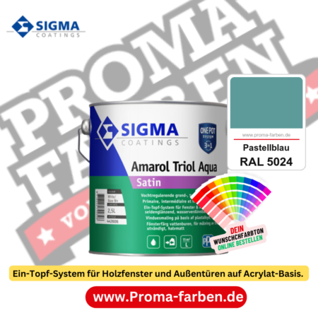 SIGMA Amarol Triol Aqua Satin kaufen bei Proma Farben RAL 5024 Pastellblau