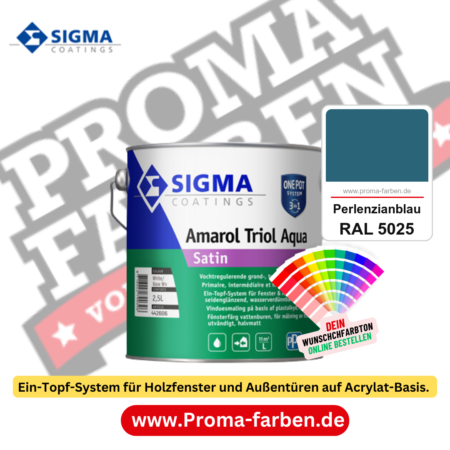 SIGMA Amarol Triol Aqua Satin kaufen bei Proma Farben RAL 5025 Perlenzianblau
