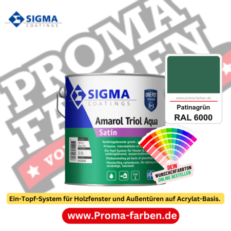SIGMA Amarol Triol Aqua Satin kaufen bei Proma Farben RAL 6000 Patinagrün