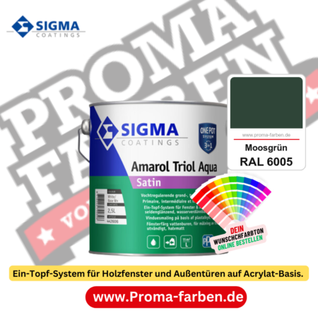 SIGMA Amarol Triol Aqua Satin kaufen bei Proma Farben RAL 6005 Moosgrün