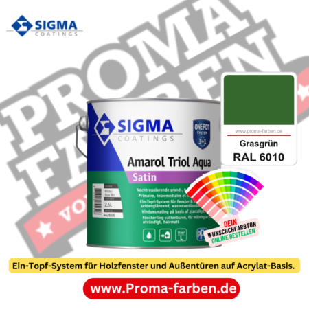 SIGMA Amarol Triol Aqua Satin kaufen bei Proma Farben RAL 6010 Grasgrün