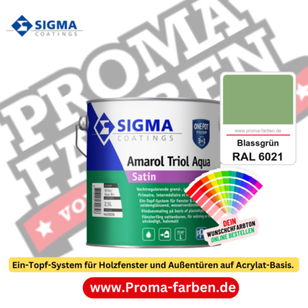 SIGMA Amarol Triol Aqua Satin kaufen bei Proma Farben RAL 6021 Blassgrün