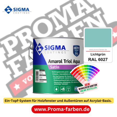 SIGMA Amarol Triol Aqua Satin kaufen bei Proma Farben RAL 6027 Lichtgrün