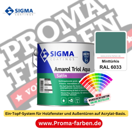 SIGMA Amarol Triol Aqua Satin kaufen bei Proma Farben RAL 6033 Minttürkis