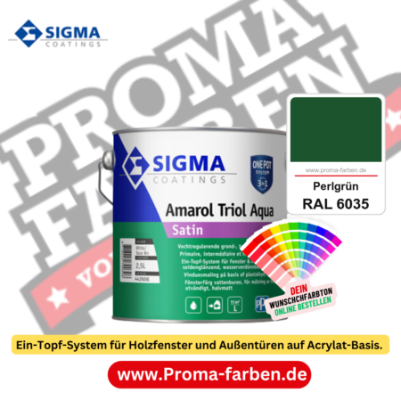 SIGMA Amarol Triol Aqua Satin kaufen bei Proma Farben RAL 6035 Perlgrün
