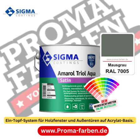 SIGMA Amarol Triol Aqua Satin kaufen bei Proma Farben RAL 7005 Mausgrau