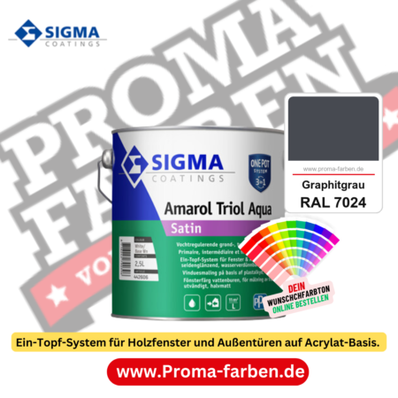 SIGMA Amarol Triol Aqua Satin kaufen bei Proma Farben RAL 7024 Graphitgrau