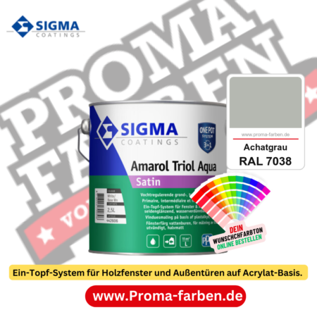 SIGMA Amarol Triol Aqua Satin kaufen bei Proma Farben RAL 7038 Achatgrau