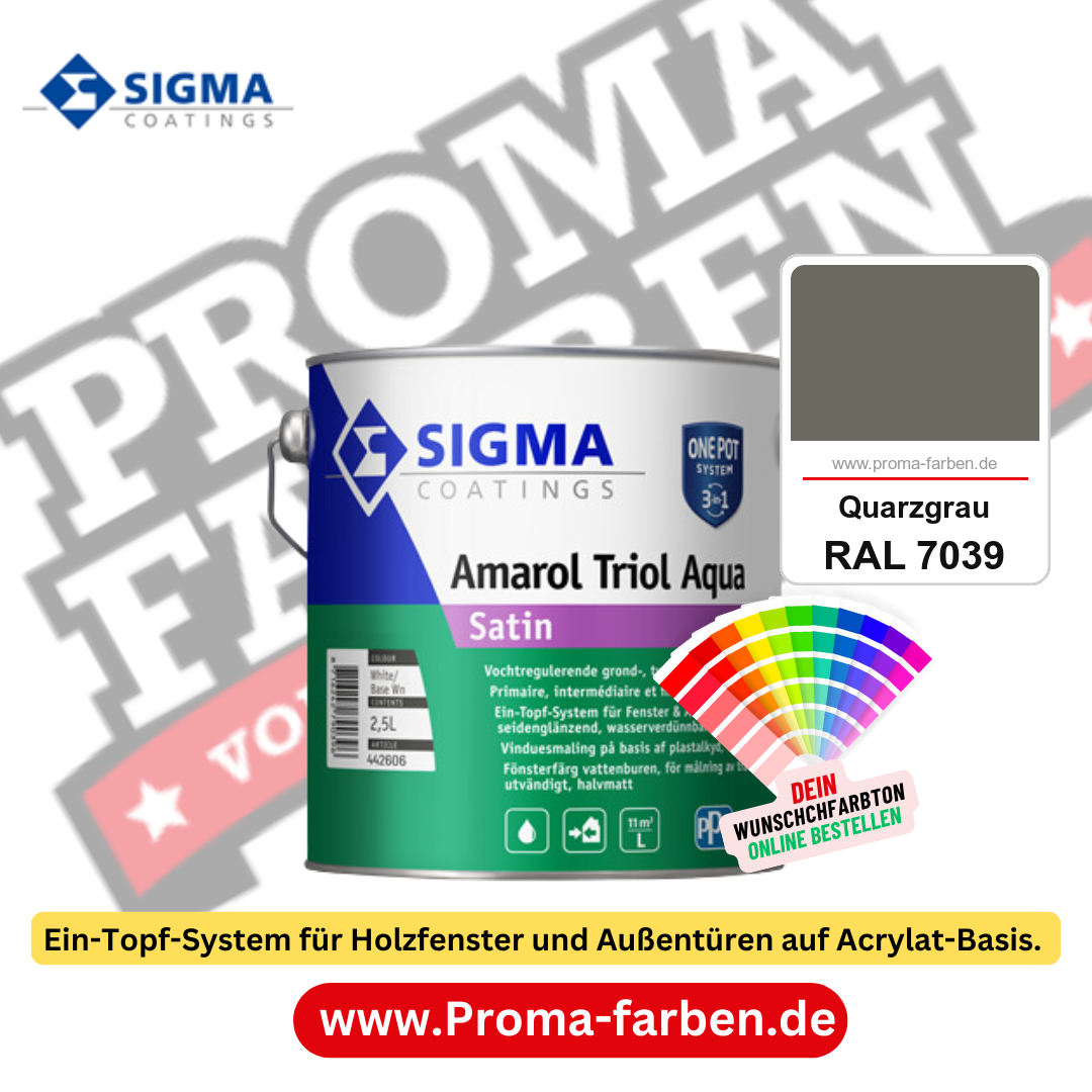 SIGMA Amarol Triol Aqua Satin kaufen bei Proma Farben RAL 7039 Quarzgrau