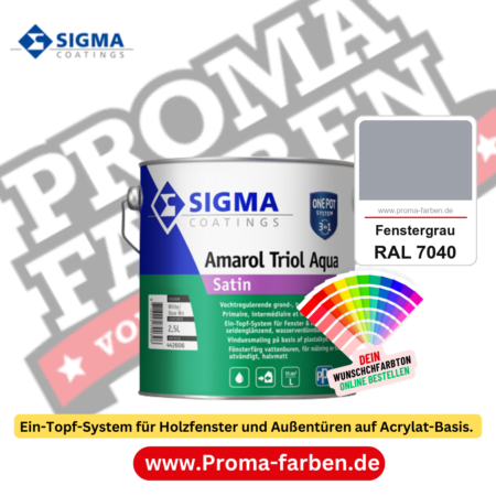 SIGMA Amarol Triol Aqua Satin kaufen bei Proma Farben RAL 7040 Fenstergrau