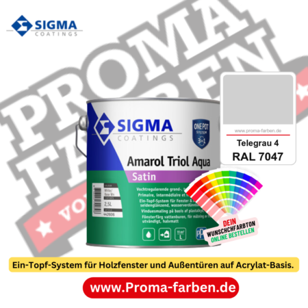 SIGMA Amarol Triol Aqua Satin kaufen bei Proma Farben RAL 7047 Telegrau 4