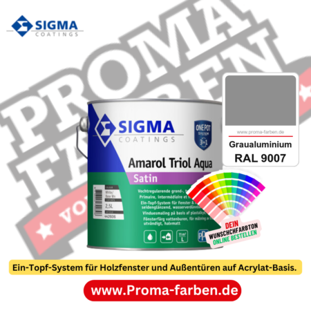 SIGMA Amarol Triol Aqua Satin kaufen bei Proma Farben RAL 9007 Graualuminium