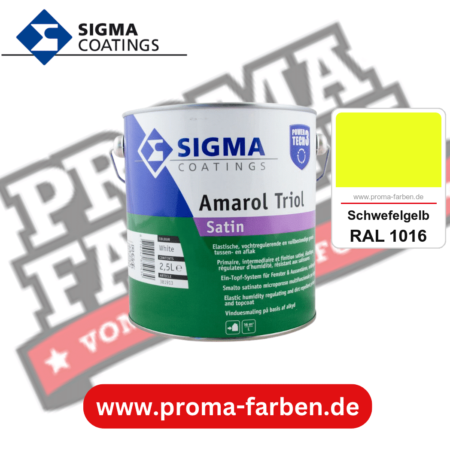 SIGMA Amarol Triol Satin Power Tech 3 kaufen bei Proma Farben RAL 1016 Schwefelgelb