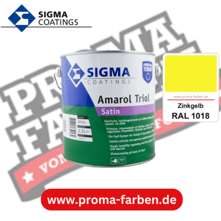 SIGMA Amarol Triol Satin Power Tech 3 kaufen bei Proma Farben RAL 1018 Zinkgelb
