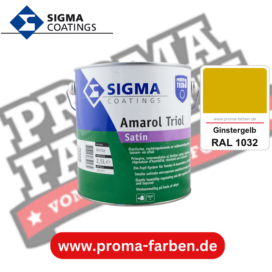SIGMA Amarol Triol Satin Power Tech 3 kaufen bei Proma Farben RAL 1032 Ginstergelb