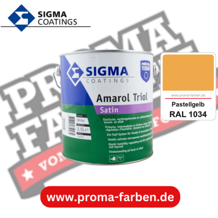 SIGMA Amarol Triol Satin Power Tech 3 kaufen bei Proma Farben RAL 1034 Pastellgelb