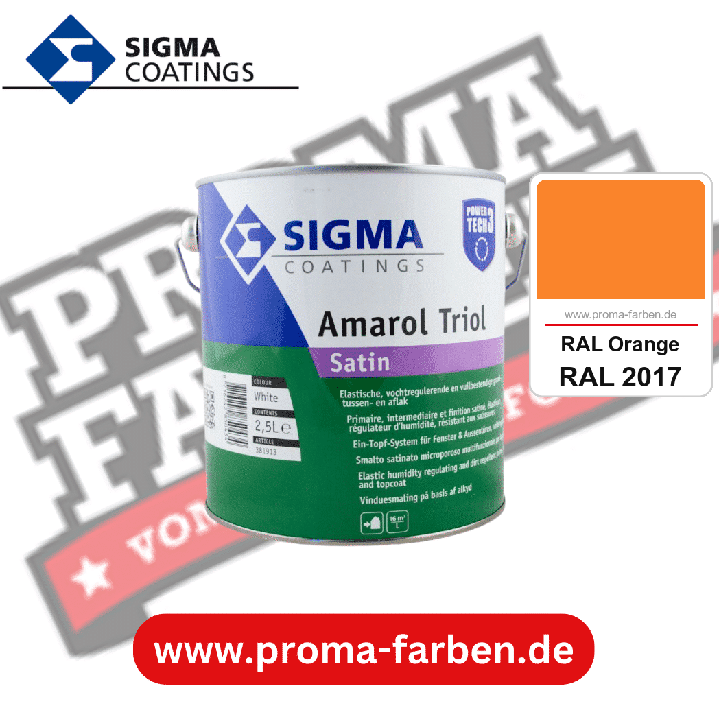 SIGMA Amarol Triol Satin Power Tech 3 kaufen bei Proma Farben RAL 2017 RAL Orange