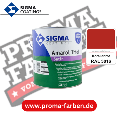 SIGMA Amarol Triol Satin Power Tech 3 kaufen bei Proma Farben RAL 3016 Korallenrot