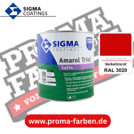 SIGMA Amarol Triol Satin Power Tech 3 kaufen bei Proma Farben RAL 3020 Verkehrsrot