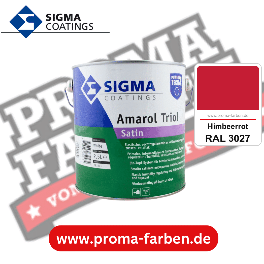 SIGMA Amarol Triol Satin Power Tech 3 kaufen bei Proma Farben RAL 3027 Himbeerrot