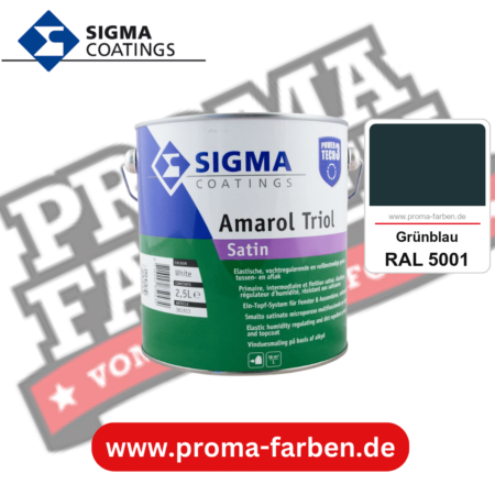 SIGMA Amarol Triol Satin Power Tech 3 kaufen bei Proma Farben RAL 5001 Grünblau