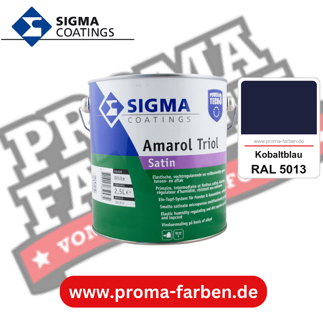 SIGMA Amarol Triol Satin Power Tech 3 kaufen bei Proma Farben RAL 5013 Kobaltblau