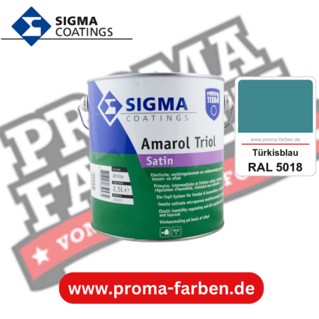 SIGMA Amarol Triol Satin Power Tech 3 kaufen bei Proma Farben RAL 5018 Türkisblau