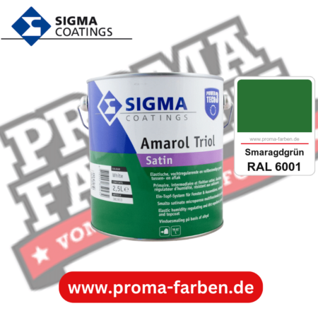 SIGMA Amarol Triol Satin Power Tech 3 kaufen bei Proma Farben RAL 6001 Smaragdgrün